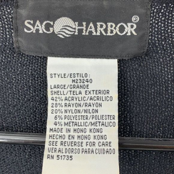 Womens Sag Harbor Size L Metallic Sparkle Bling bBack Fooler Sweater Top 5070 - Picture 5 of 6